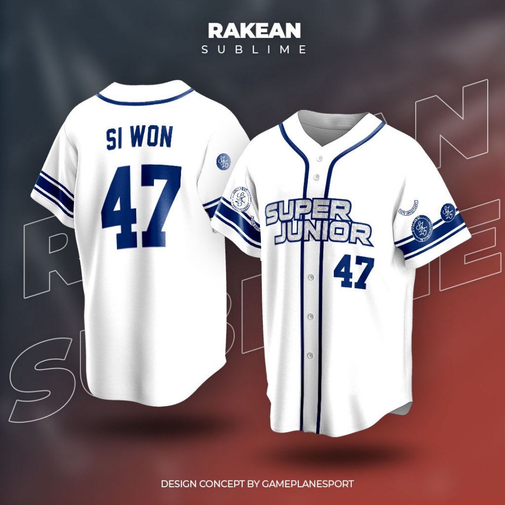 Baju Kaos Dewasa Jersey Baseball SIWON Super Junior World Tour Super Show 10 Suju Elf Fanmade Kpop V