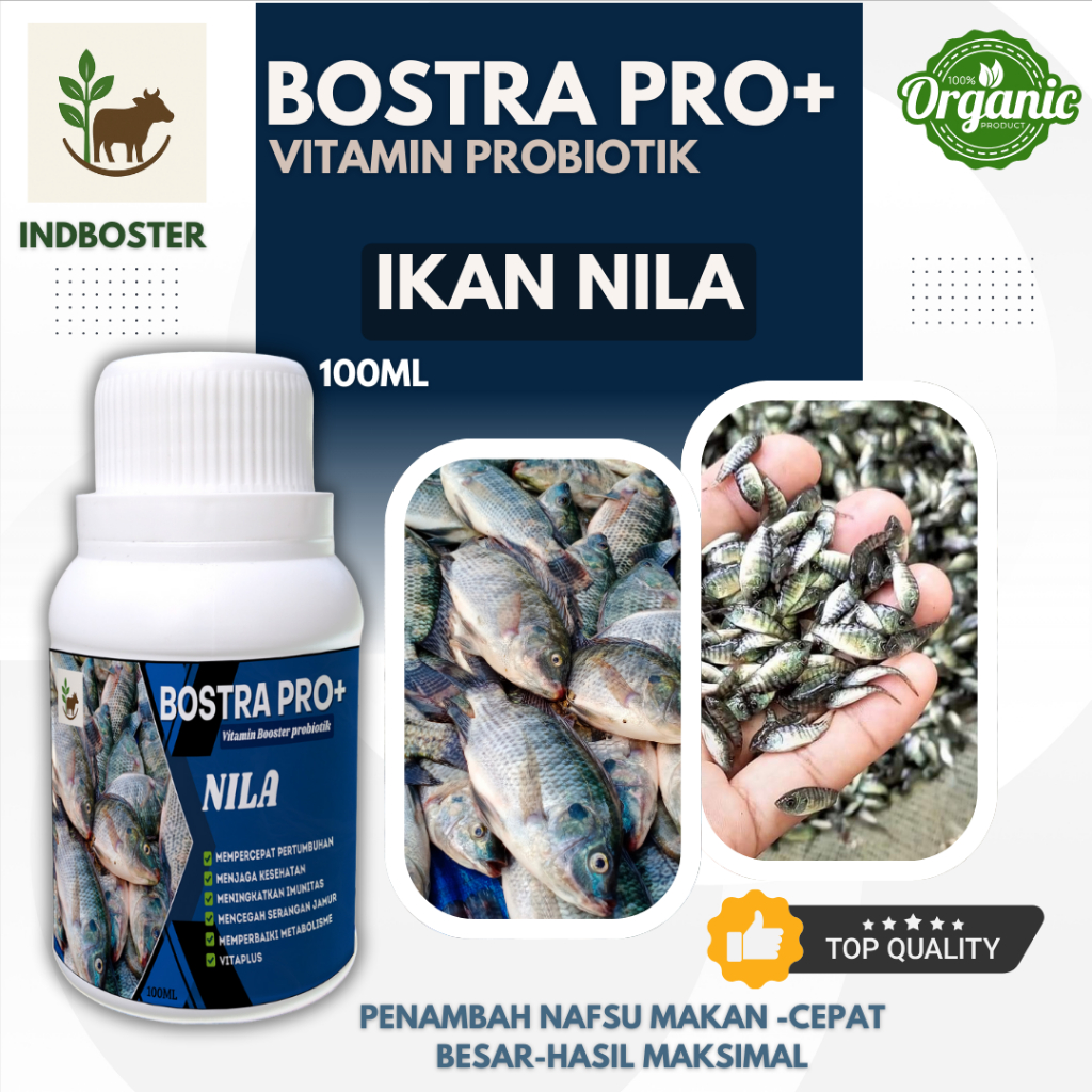 Vitamin Booster ikan Nila 100ml, penambah nafsu makan nila, anti parasit ikan nila, panen lebih cepa