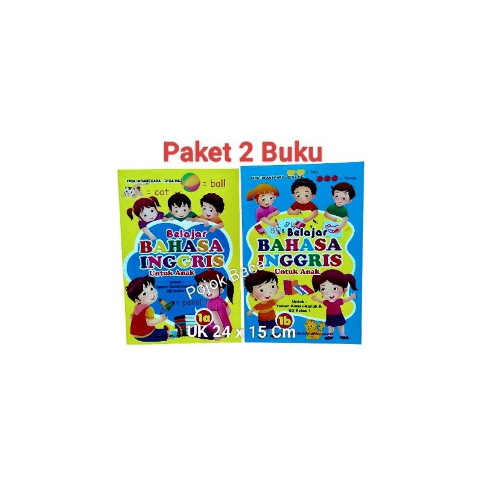 Paket 2 Buku Anak Belajar Bahasa Inggris  1A &:1B Untuk TK dan SD Kelas 1 Bintang Indonesia
