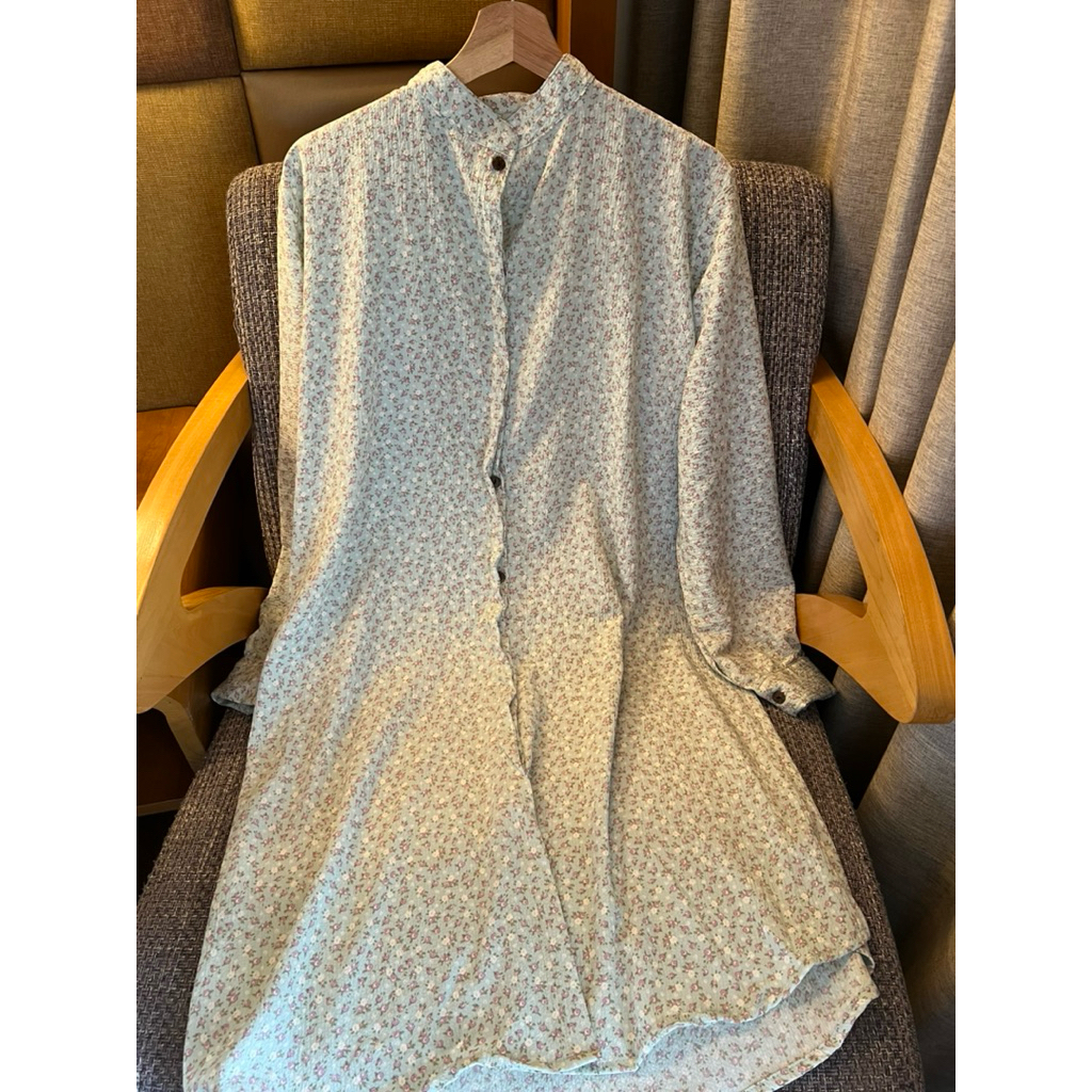 kemeja tunik motif crinkle airflow adem motif