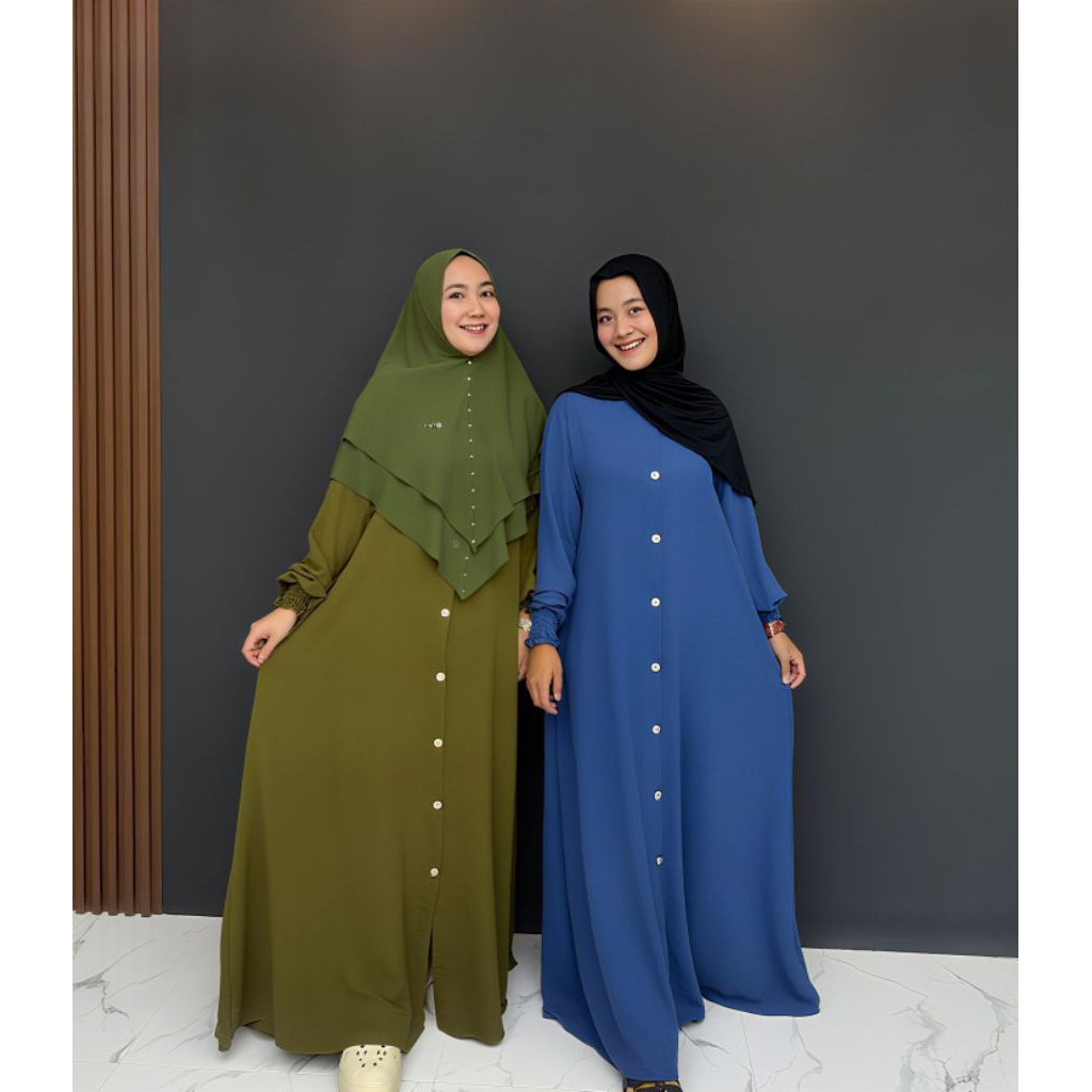 Gamis Daisy Crinkle Premium | Gamis Full Kancing