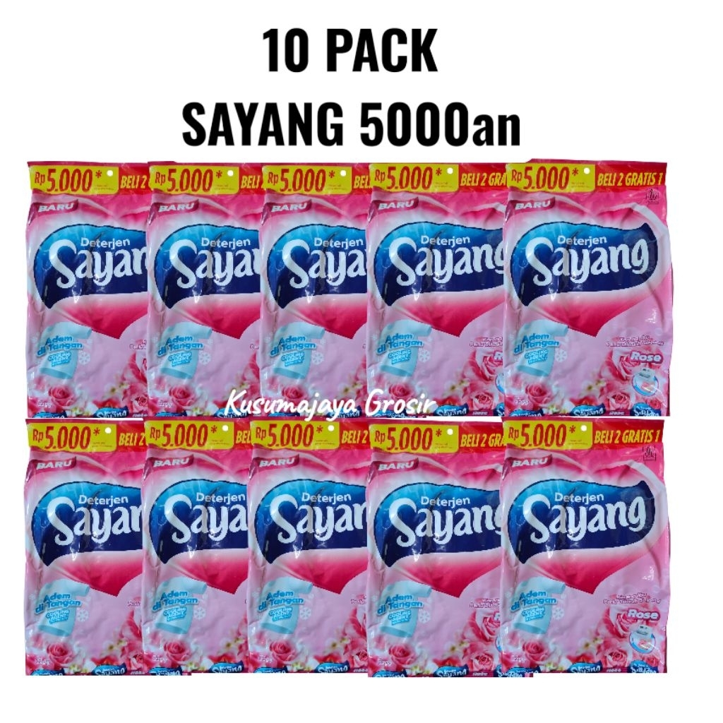 GROSIR- 10 pack SAYANG deterjen bubuk 5000 (10x220gr)