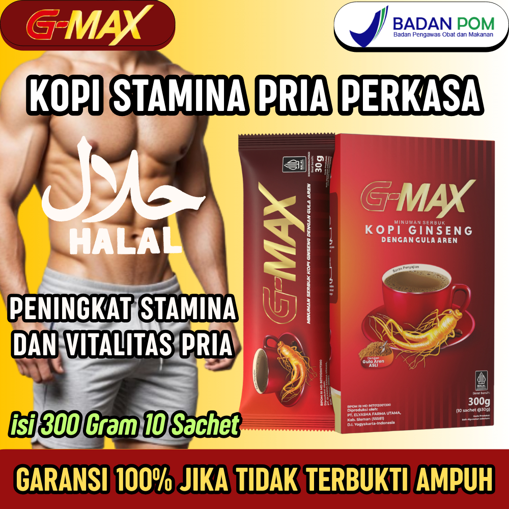 

G-MAX - Kopi Stamina Pria Perkasa meningkatkan StaminaTahan Lebih Lama Halal BPOM