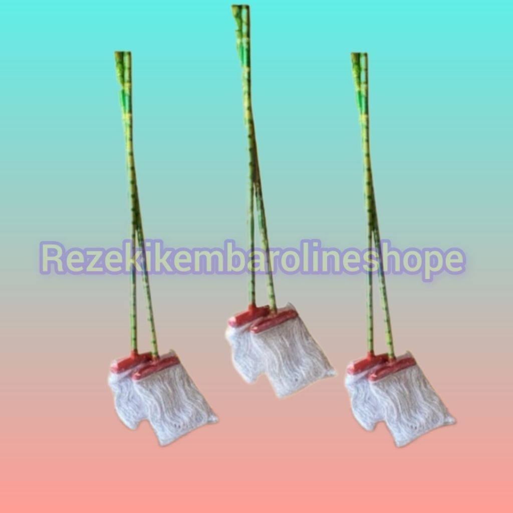 Pel Lantai Gagang Kayu/Pel Lantai Sumbu Gagang Kayu