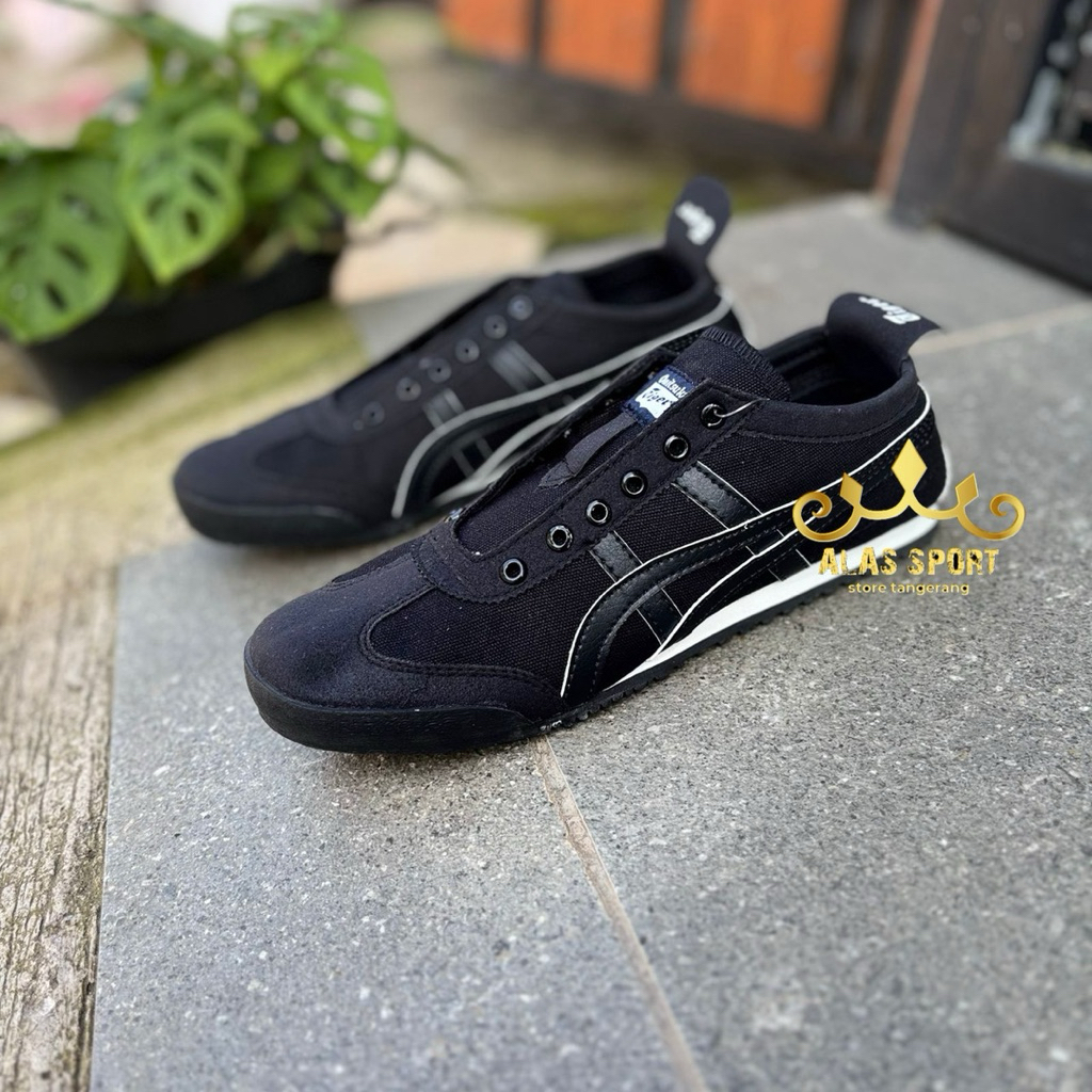 Sepatu slip on pria wanita onitsukaa tiger slip on bahan kanvas