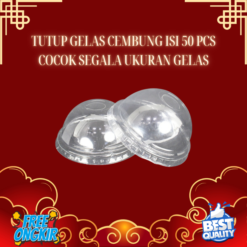 FREE ONGKIR BINTANG TUTUP CEMBUNG KEMASAN CUP GELAS PLASTIK  UKURAN 8,5oz 10oz 12oz 14oz 16oz ISI 50