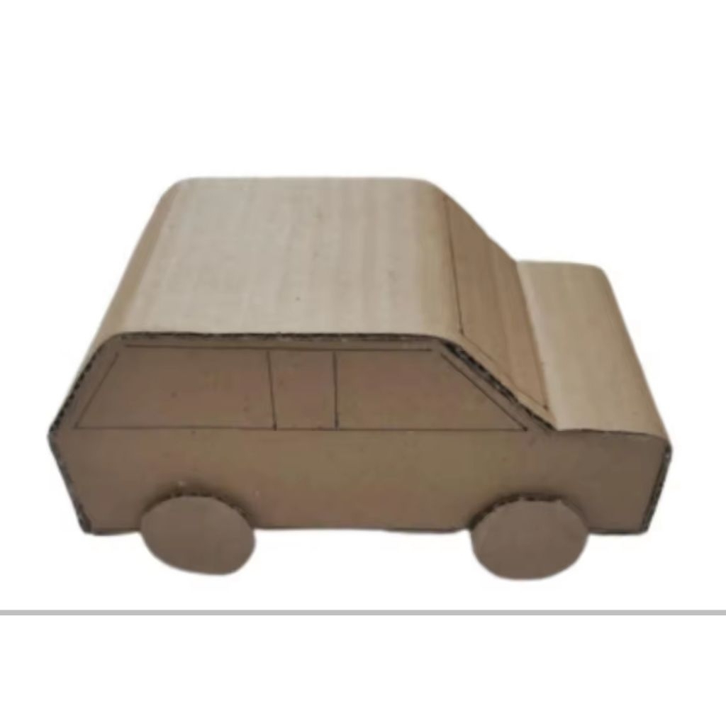 prakarya, mainan,mobil, dari, kardus