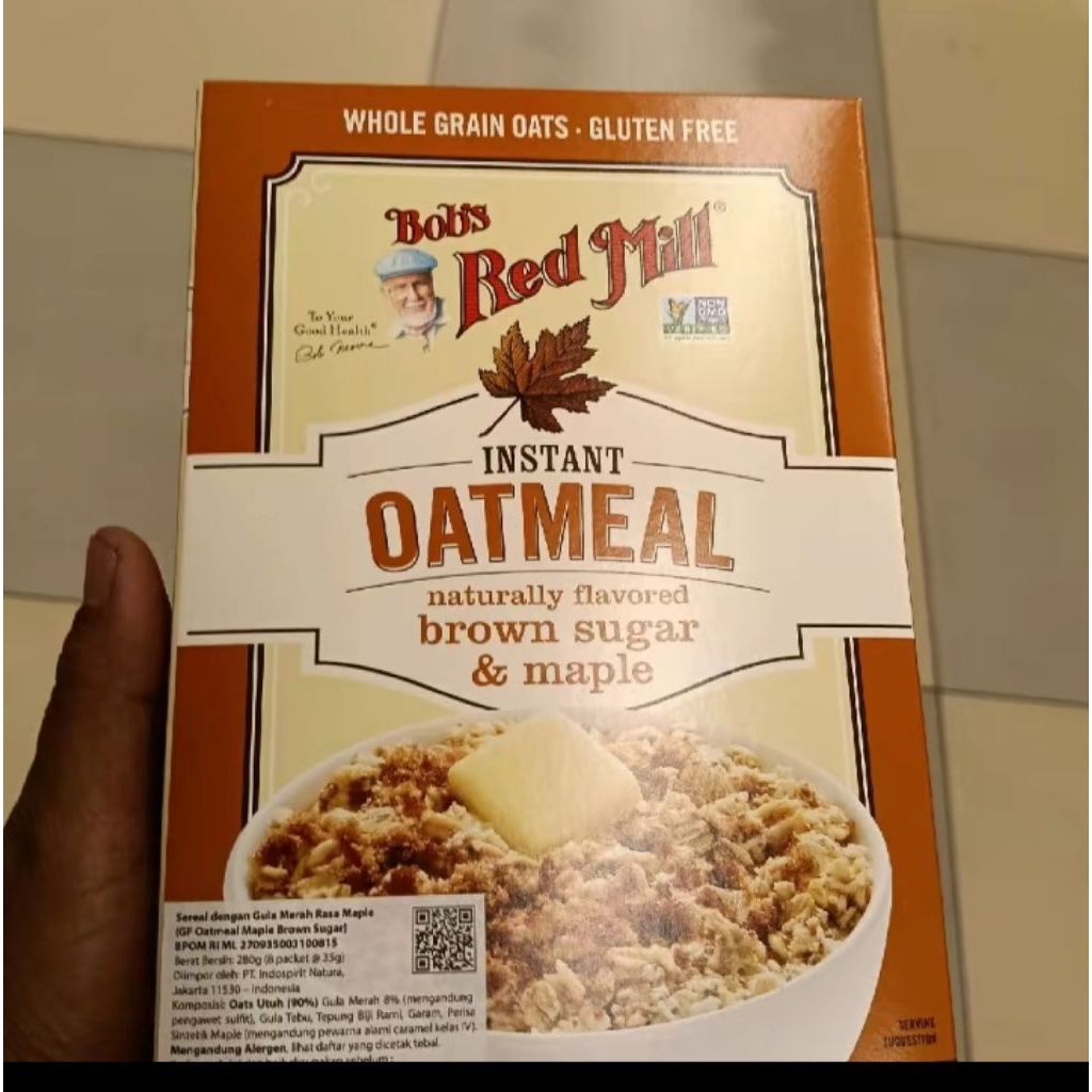 

bobs red mill instant oatmeal brown sugar & mapple 280gr