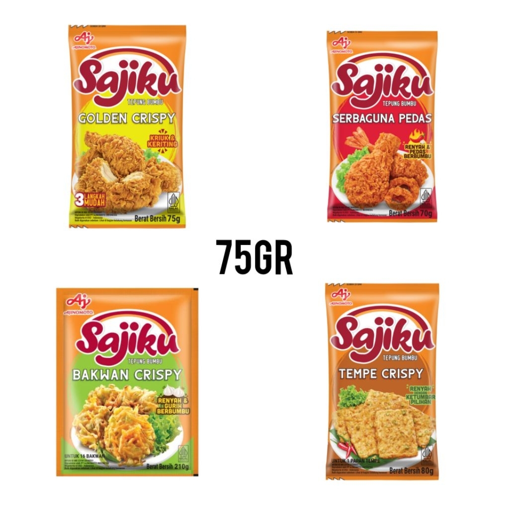 

TEPUNG BUMBU SERBAGUNA SAJIKU 75gr | TEPUNG SERBAGUNA | TEPUNG KRISPI