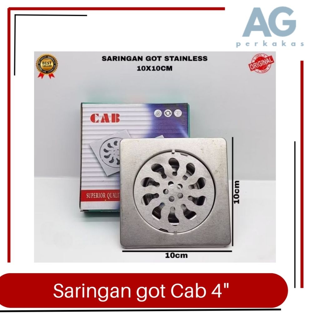 Saringan got/flor drain/afur kamar mandi staenlis Cab