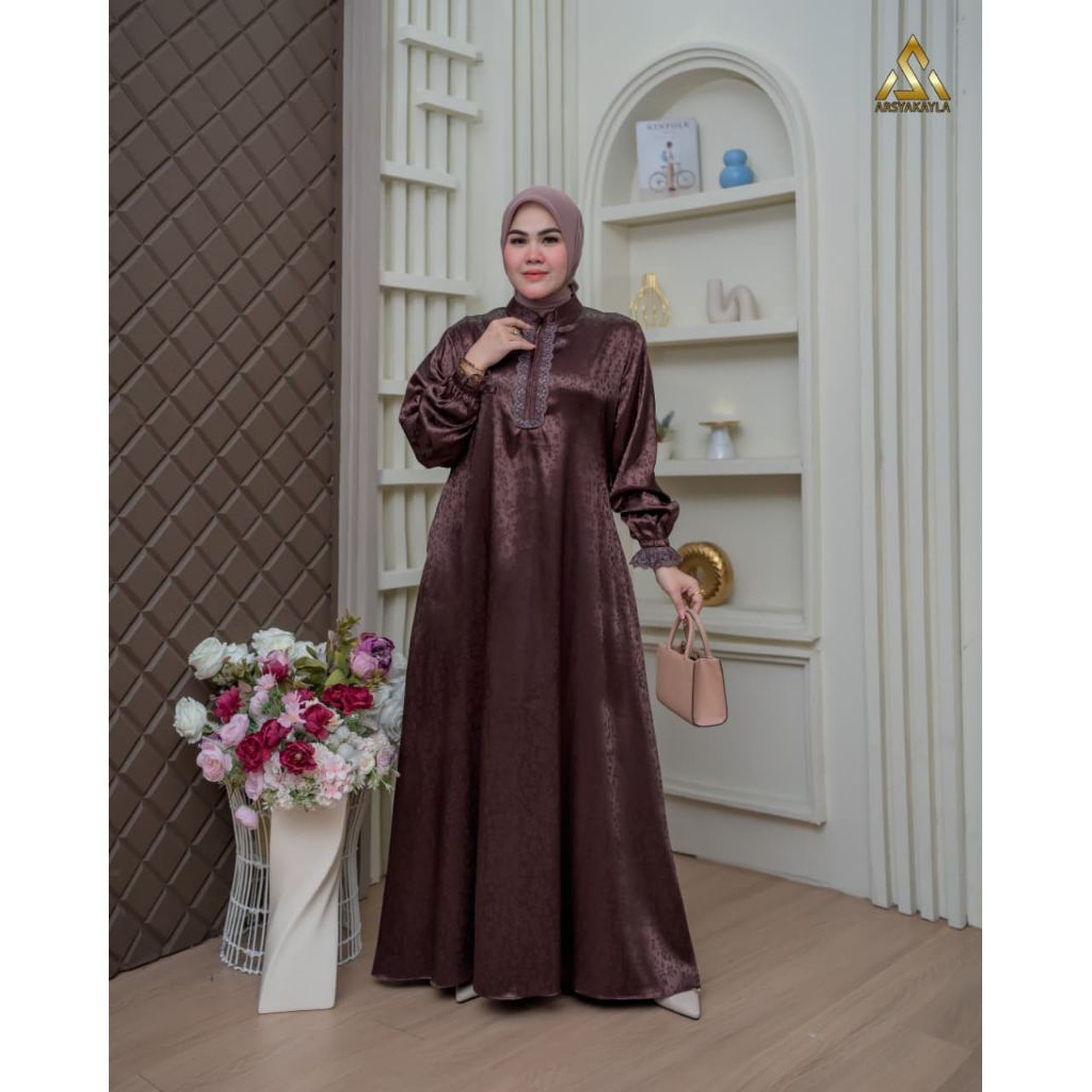 Aisyah Dress premium//Gamis simpel Look Mewah By Arsya Kayla