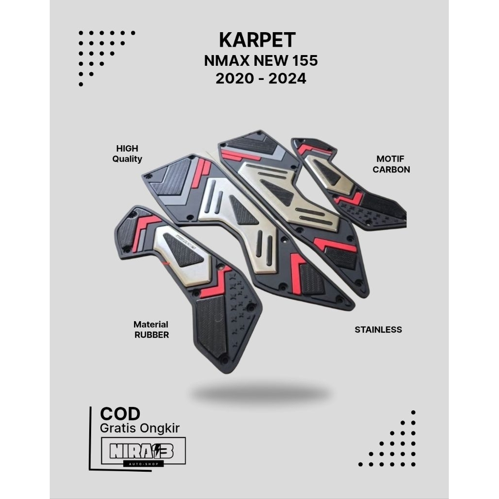 Karpet NMAX new 155 conecteed karpet pijakan kaki motor yamaha new NMAX 155 2020-2024