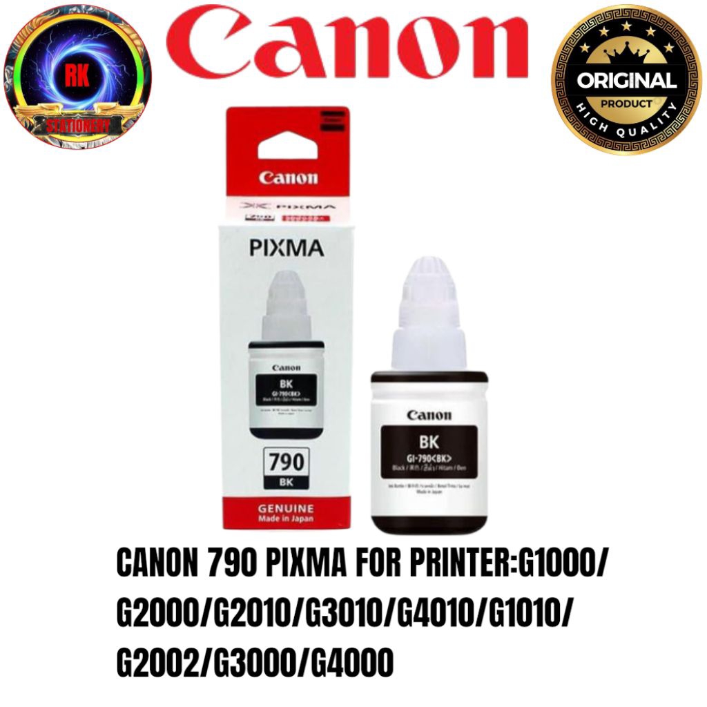 TINTA CANON PIXMA 790 BLACK ORIGINAL FOR PRINTER:G1010 G2010 G3010