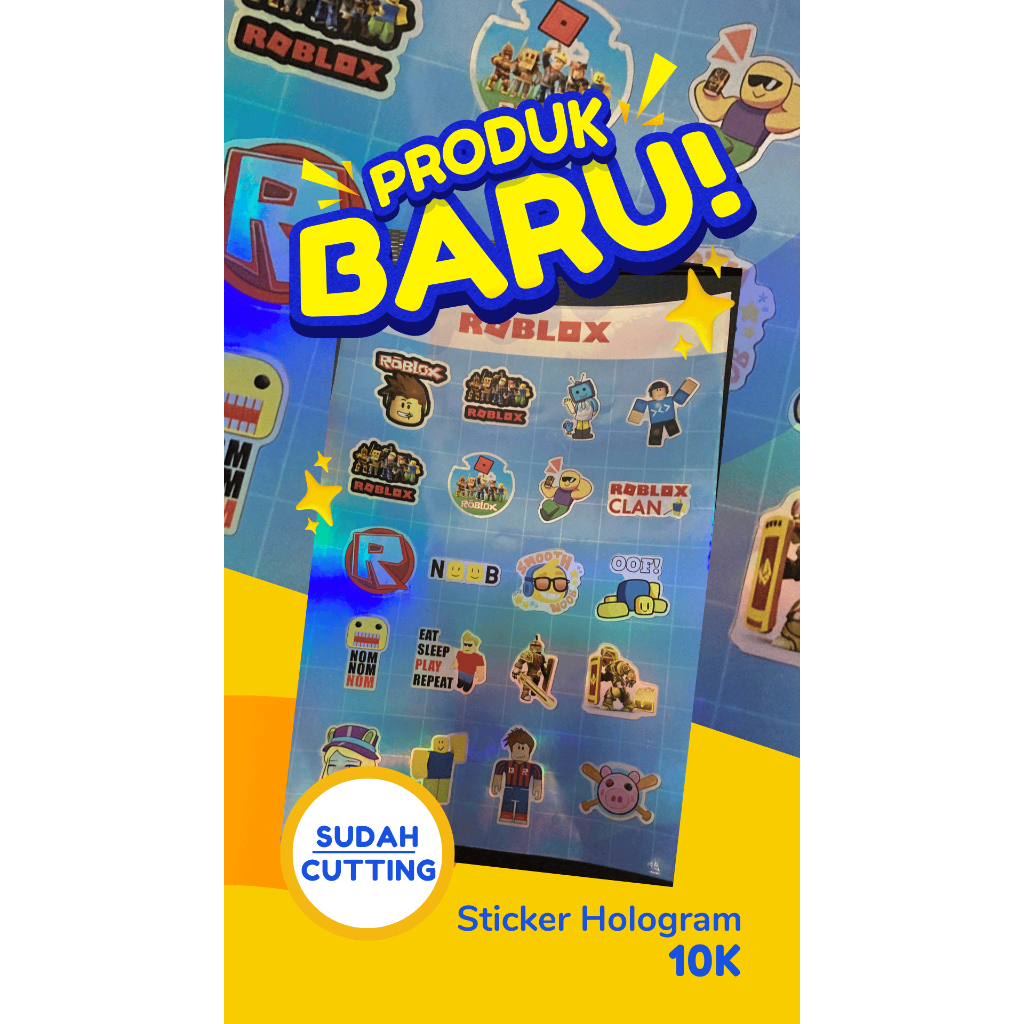 

STIKER ROBLOX SIZE A6+CUTING+HOLOGRAM
