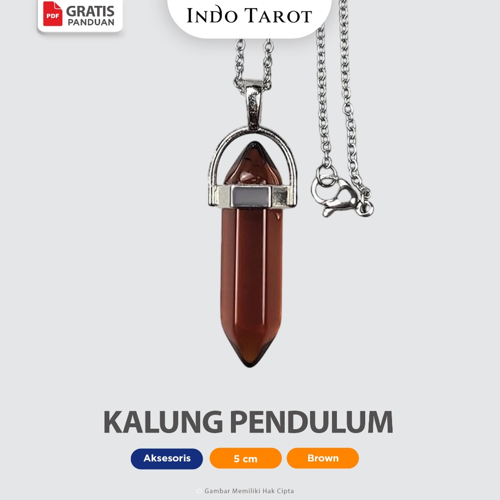 Kalung Meditasi Pendulum Kristal Brown - Liontin Batu Permata