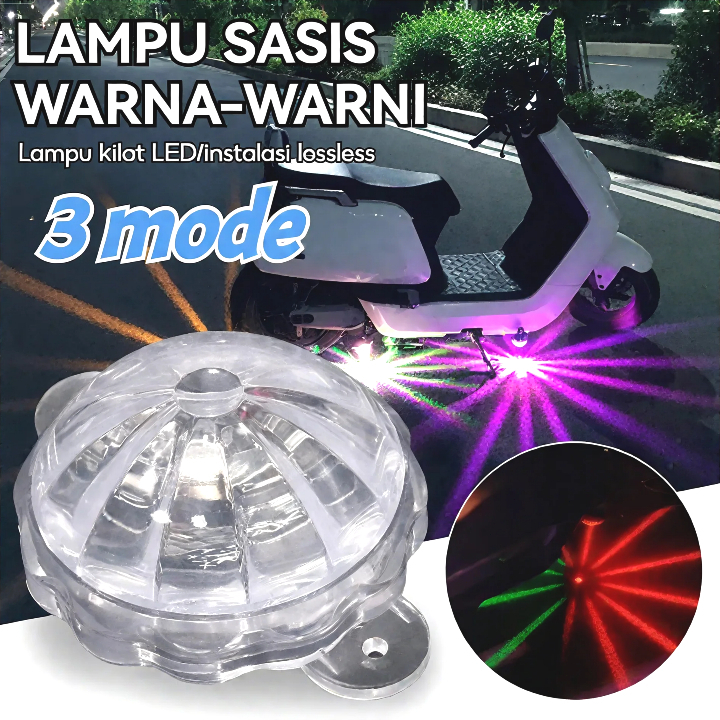Lampu Kolong LED Bulat Hexagonal RGB 24V Motor Mobil Truk Bus COD