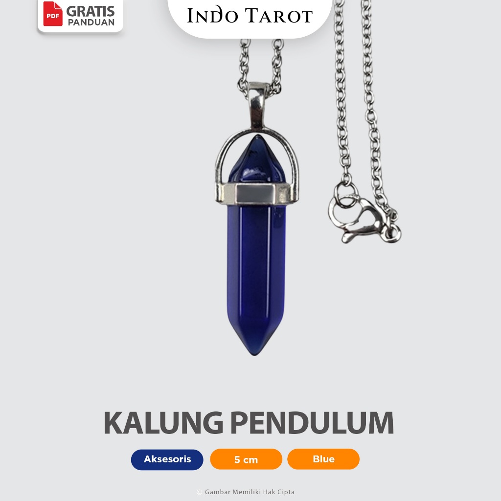 Kalung Meditasi Pendulum Kristal Blue - Liontin Batu Permata