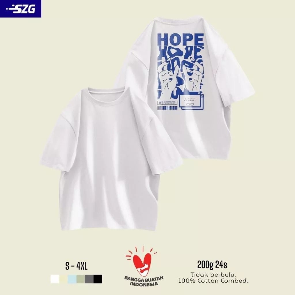 T-shirt Pria Wanita Premium Hope Oversize
