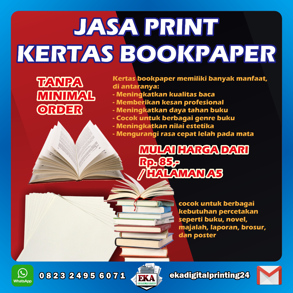 

Jasa Print Kertas Bookpaper/Cetak Buku Bookpaper