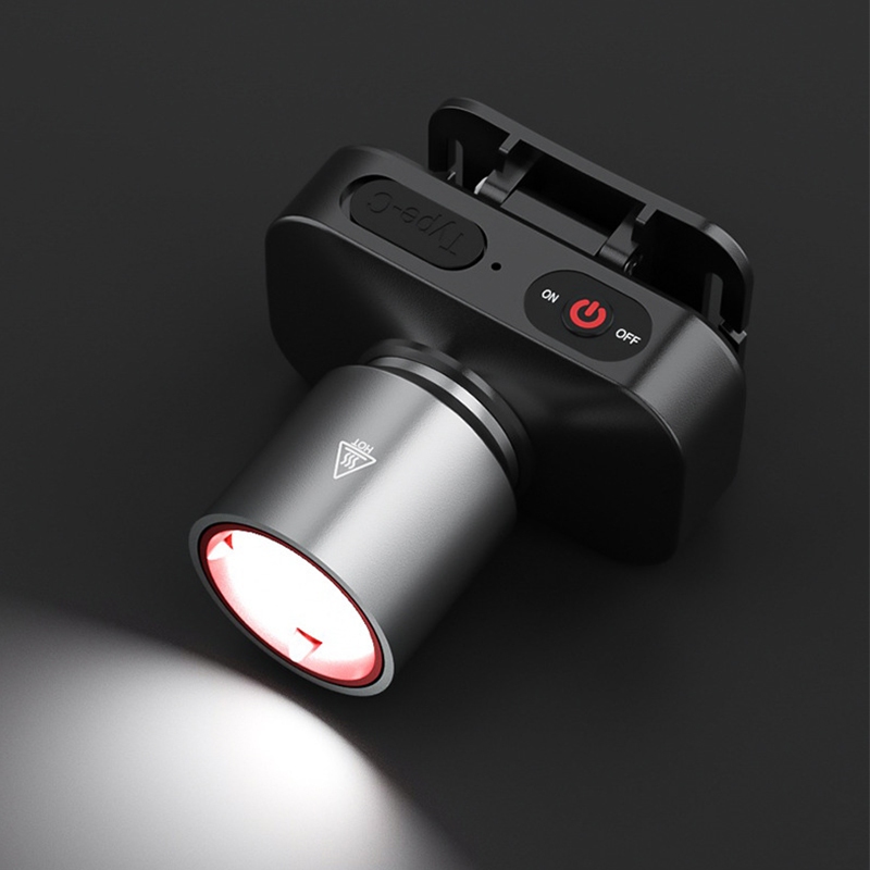 Senter Kepala LED / senter lampu depan LED/Headlamp/senter lampu depan sensor/Lampu putih dan kuning