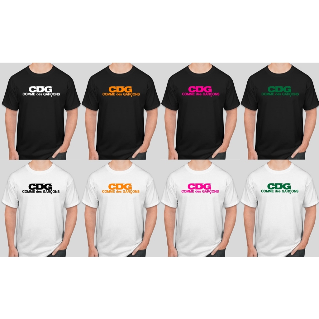 Kaos Baju PLAY CDG T-Shirt sablon Big Text New Logo