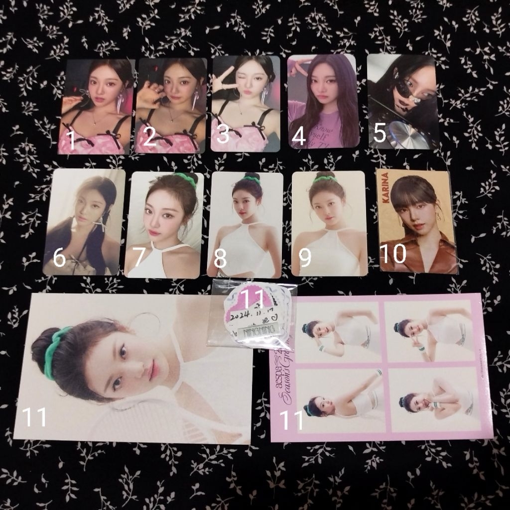 photocard pc aespa official ningning karina drama whiplash potd japan album season greetings 2024 na