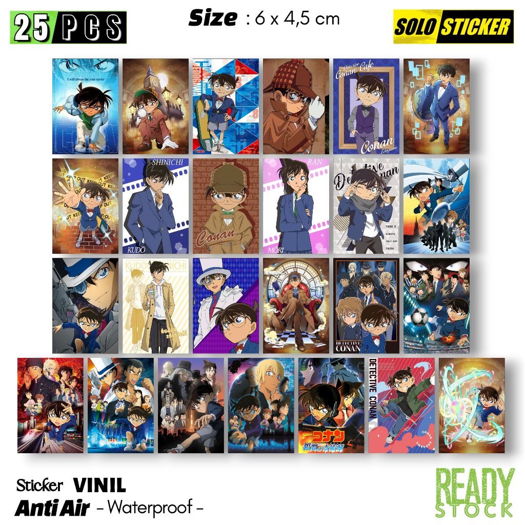 

Sticker Vinil Detective Conan Waterproof Sticker Laptop Paper Stationery Tumbler Koper HP Notebook