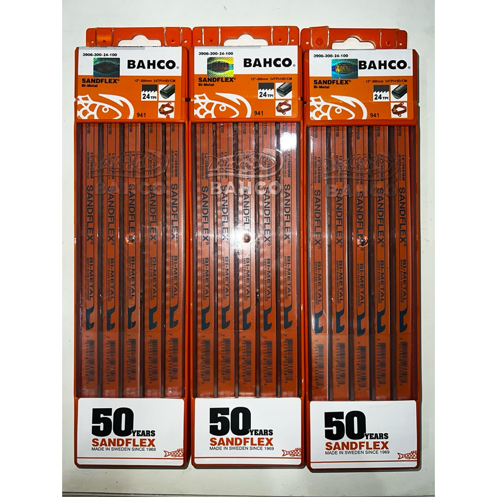 Bahco Sandflex 24TPI / Mata Gergaji Besi / Hacksaw Blade 12”