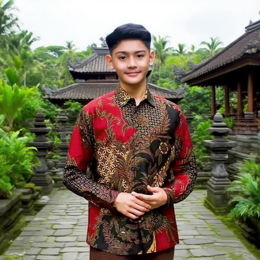 COD Baju batik anak laki-laki  baju batik pria anak lengan panjang umur 2-12 tahun