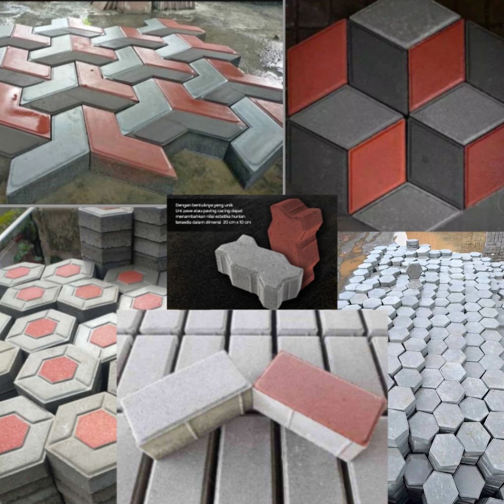 Paving Block 3D/Paving Block Hexagonal/Grass Block/Paving All Motif