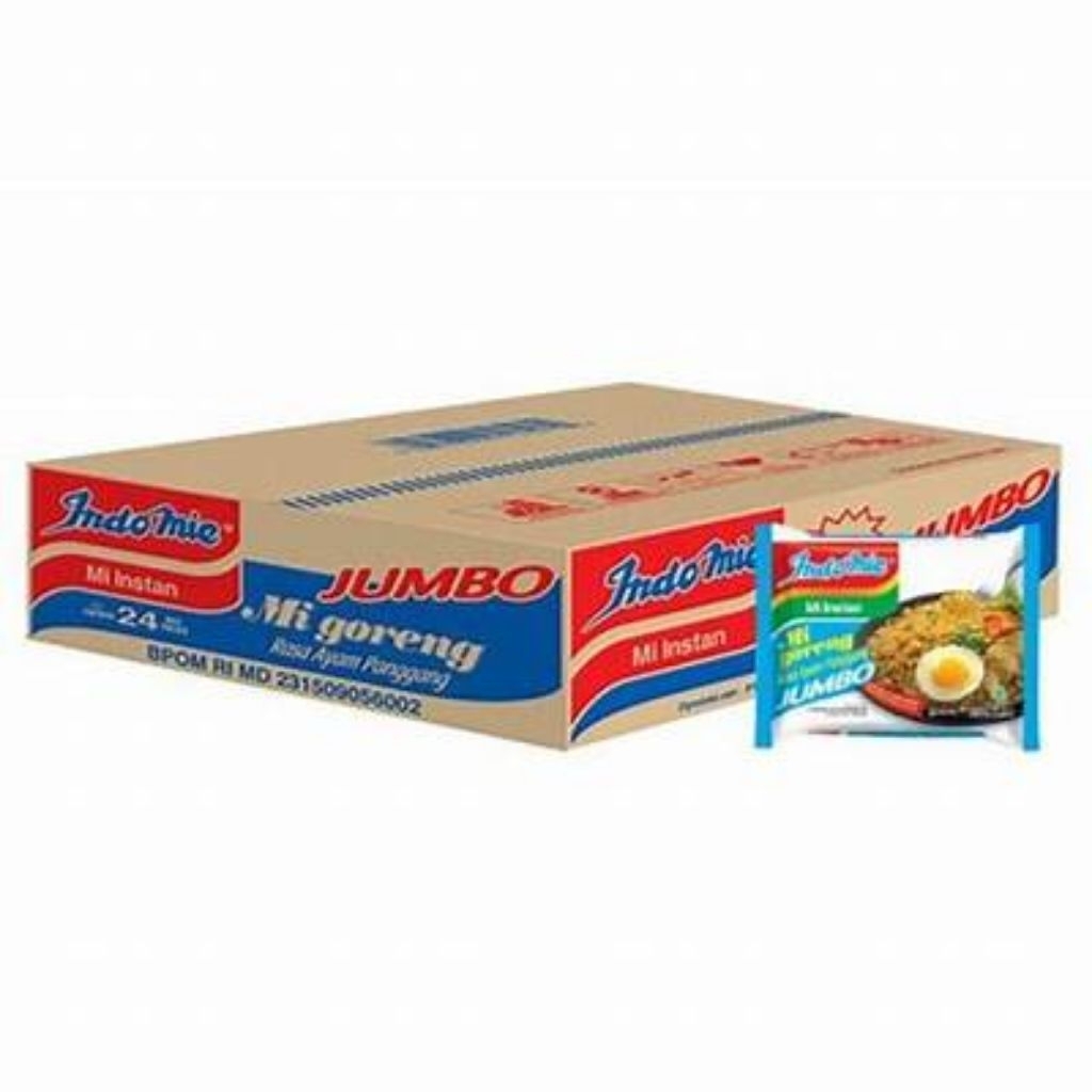 

Indomie Mie Instan Mie Goreng Jumbo Rasa ayam panggang 1dus isi 24pcs