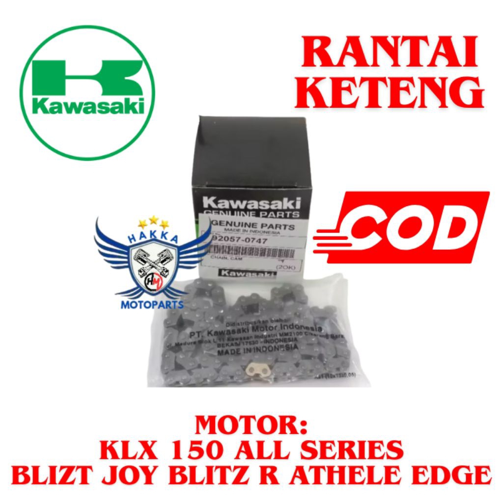 KLX ORIGINAL RANTAI KETENG KAWASAKI KLX 150 ALL SERIES, RANTAI KETENG KAWASAKI BLITZ R, RANTAI KETEN