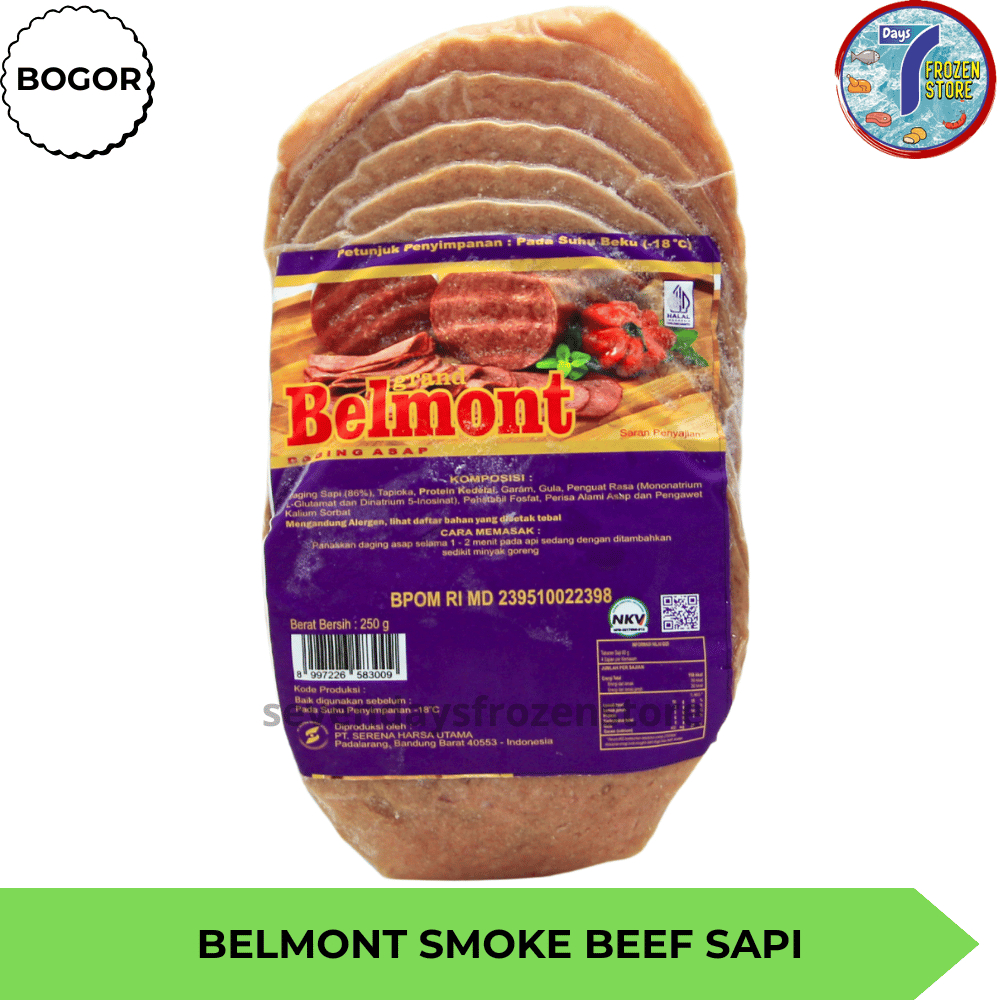 

Smoke Beef Sapi Belmont Beku Frozen Kemasan 250 Gr