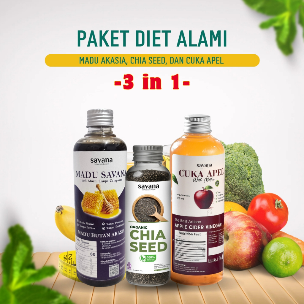 

Savana Paket Sehat - Madu Akasia 350ml - Chiaseeds 80 gr - Cuka Apel 250ml