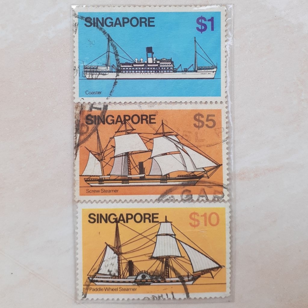 Perangko Singapura Ships Tahun 1980 set 3pcs