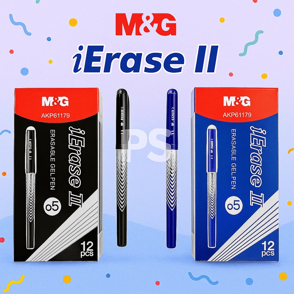 

Pulpen Gel M&G iErase II 0.5mm – Bisa Dihapus / Erasable Pen Hitam & Biru (Per PCS)