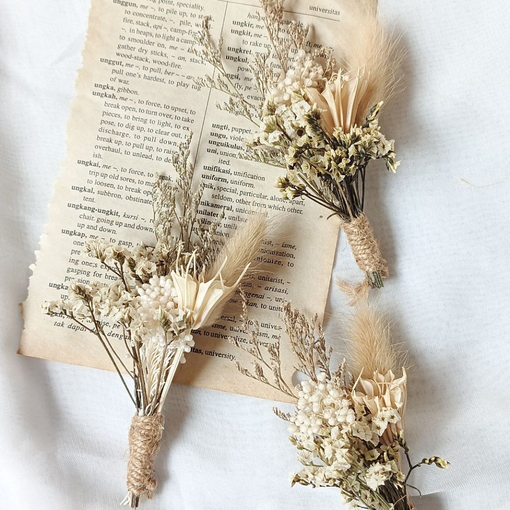 [Series Vintage] Corsage bunga pin jas pria, pin wedding | Boutonniere dried flowers, pin bunga, pin