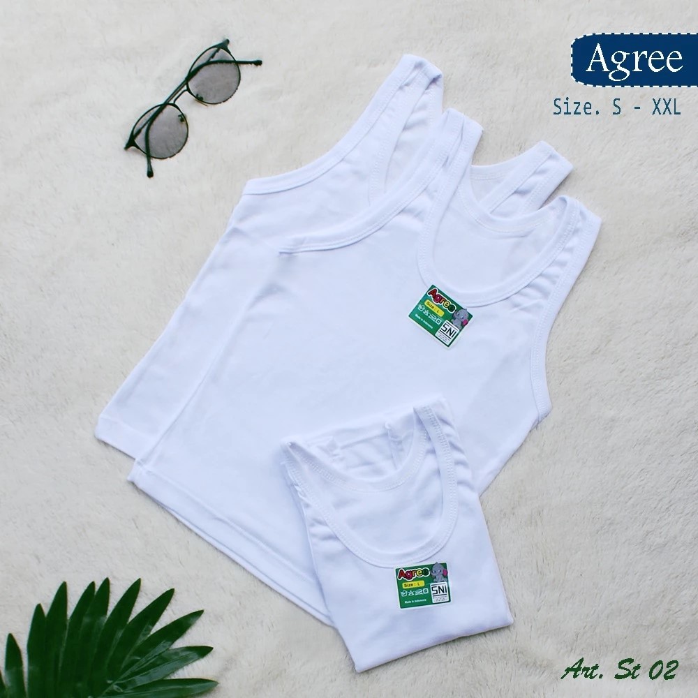 ( 6pc ) Singlet Agree | Singlet Anak Agree ST 02 | Kaos Dalam Agree | Kaos Kutang | Kaos Singlet | A