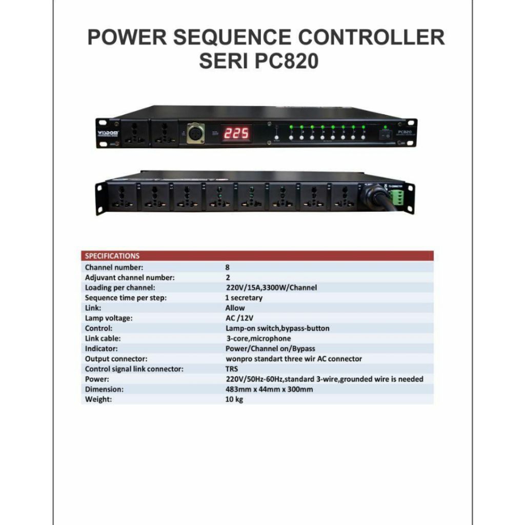 Power Squencer Wisdom PC-820 Original / Power sequencer Wisdom PC 820 Original / Wisdom PC820 Power 