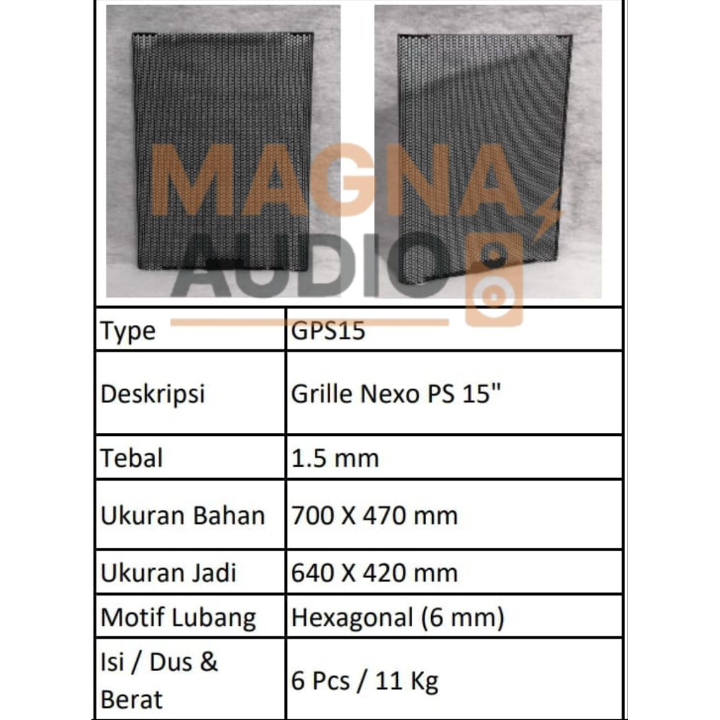 Grille Speaker GPS15 15 Inch | Ram Box Speaker Plat Tebal Import