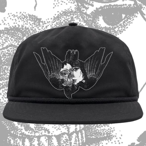 Snapback Classic "Death Crow" by Dave Levi - Topi Hitam Artwork Logo