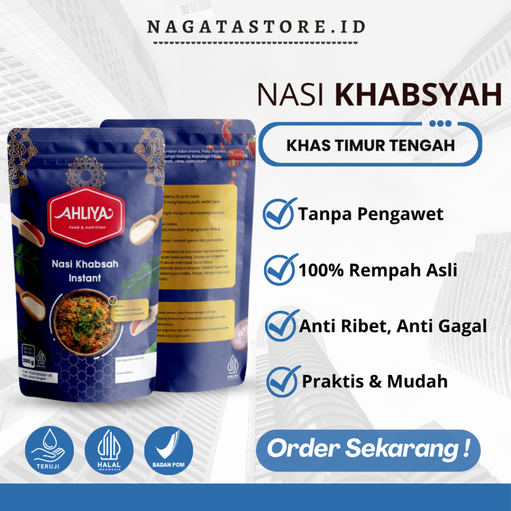 

Nasi Basmati Khabsah Beras Bumbu Instan Mandhi Kemasan 200g Briyani Kabuli Paket Biryani Premium