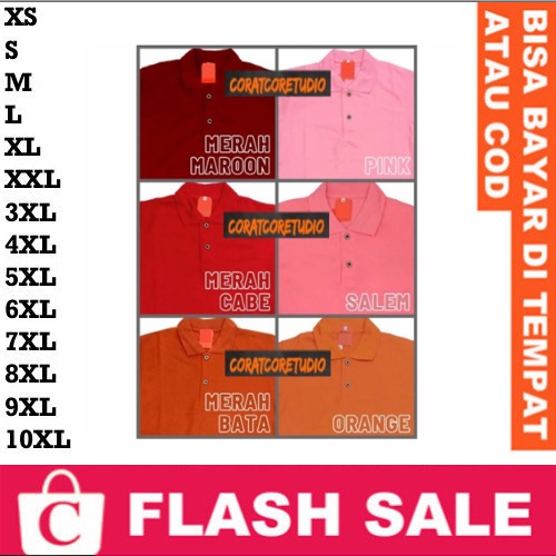 CORATCORETUDIO Kaos Polo PENDEK PANJANG JUMBO 4XL 5XL Pria Wanita Kaos Polo Warna Warni HIJAU ARMY T