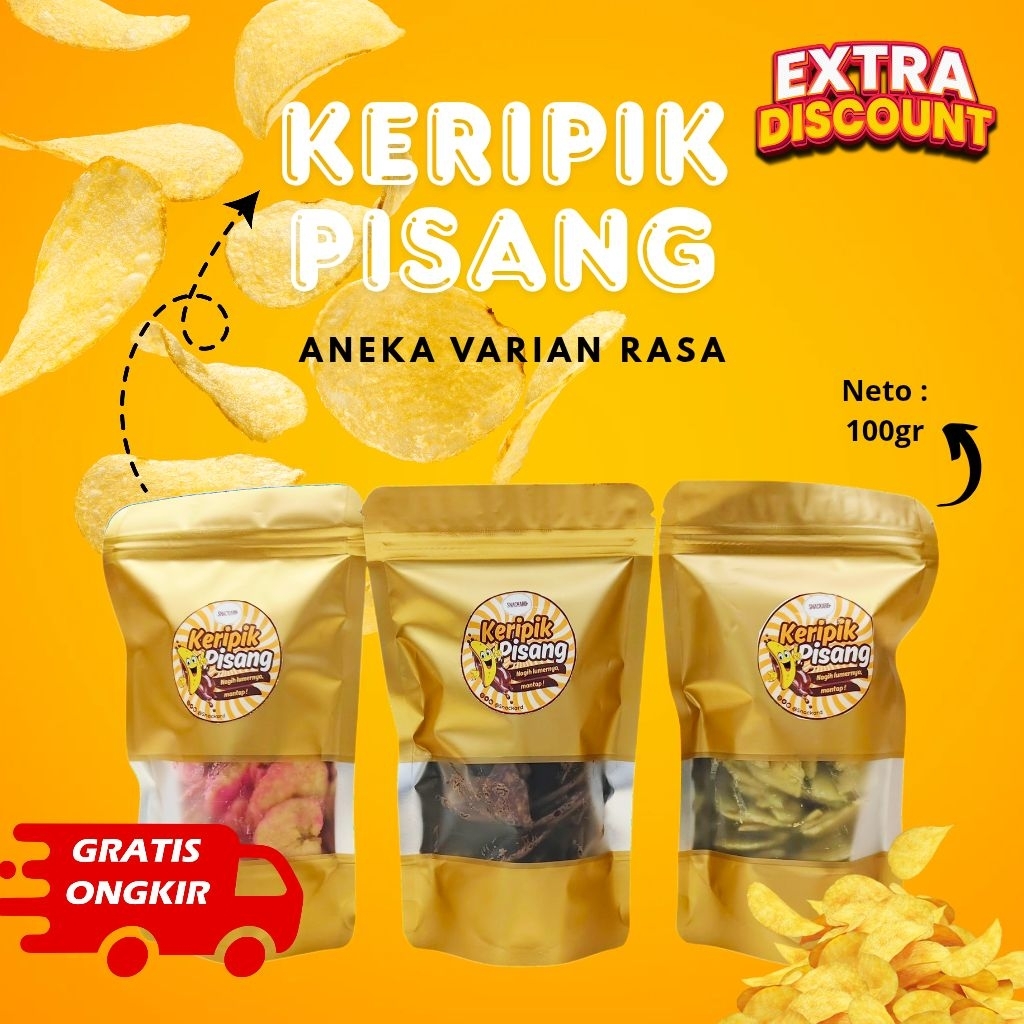 

FLASH SALE!! KERIPIK PISANG KEKINIAN ANEKA VARIAN RASA 100gr