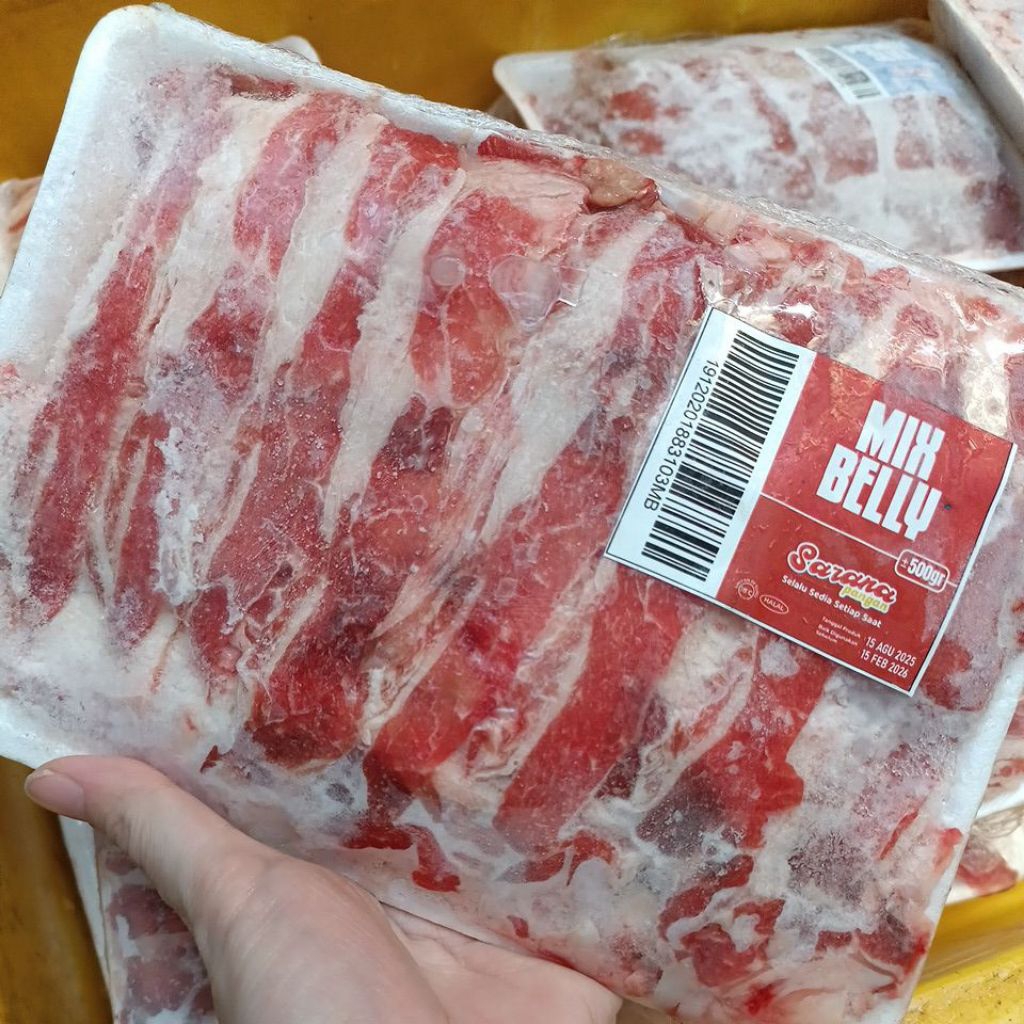 

daging slice mix belly 500 gram
