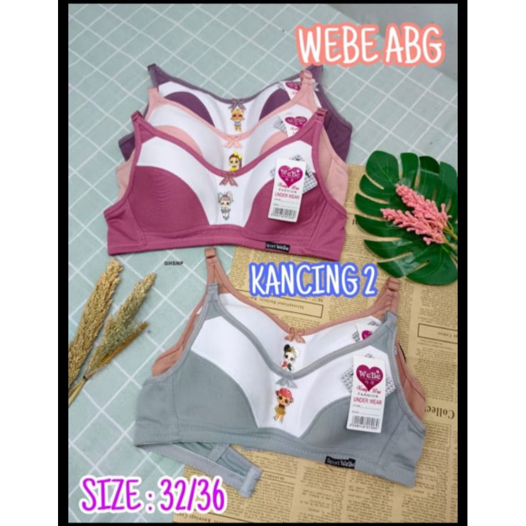 Miniset BH Bra Sport Bra Remaja ABG Ukuran 32-36 Tanpa Busa Cocok Untuk sehari hari