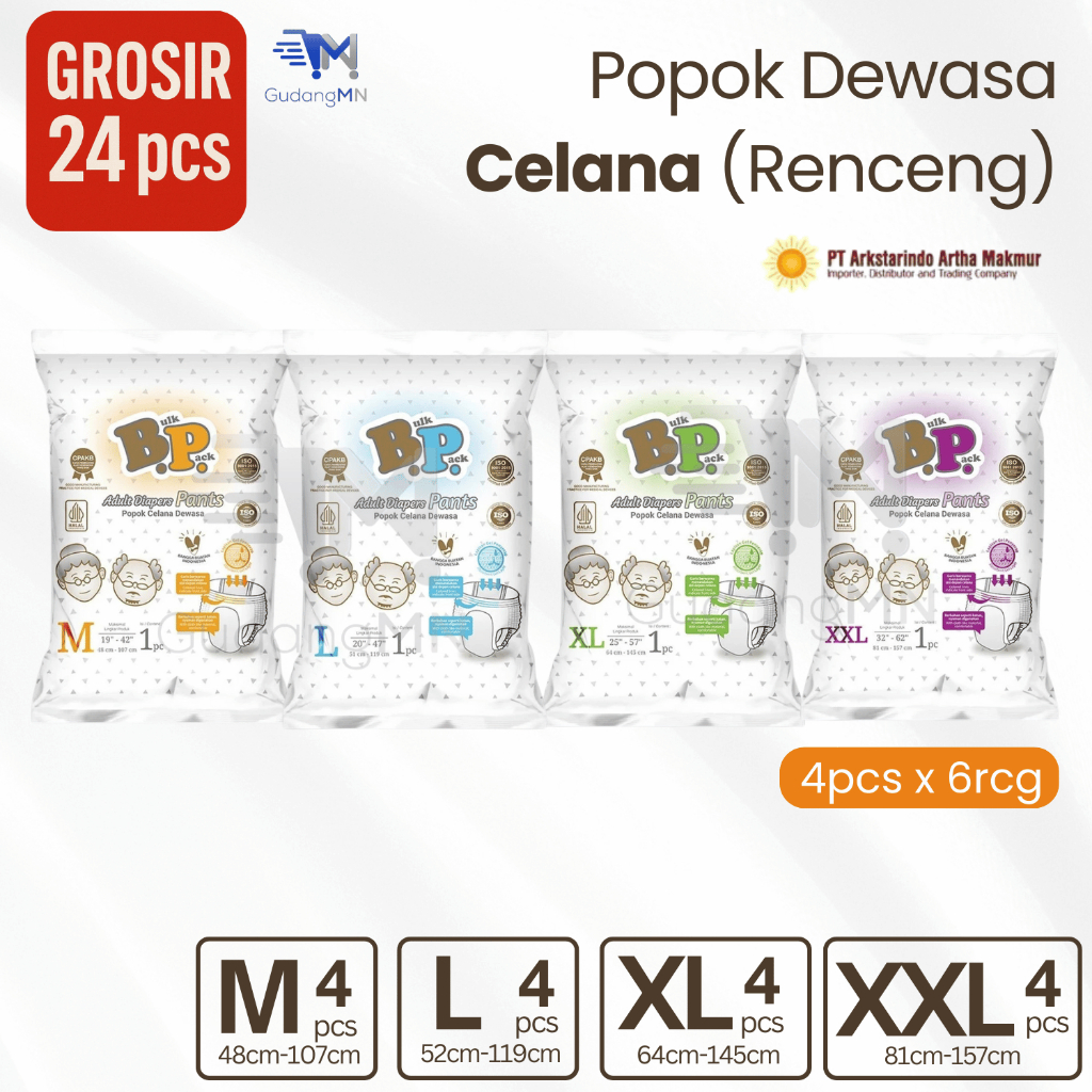 [GROSIR] Popok Dewasa Celana Renceng BP M, L, XL, XXL