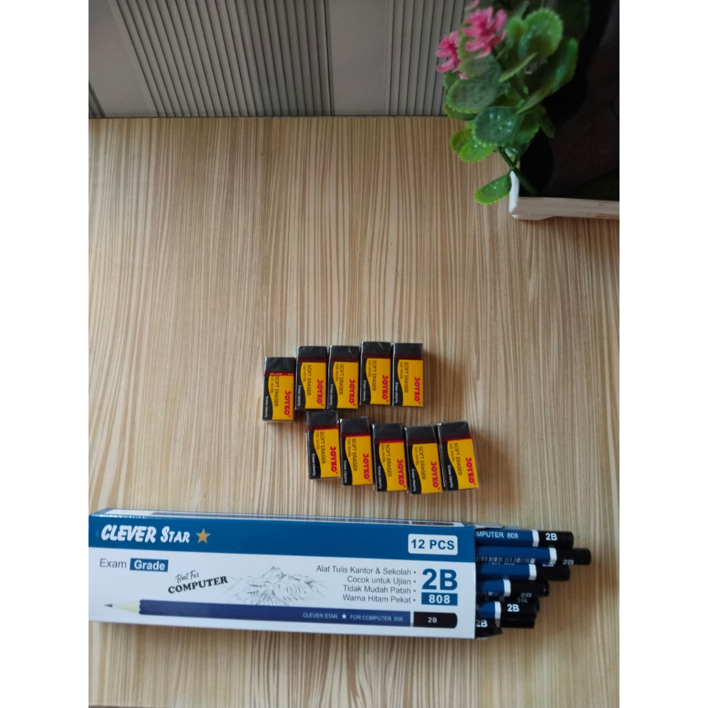 

PENSIL CLEVER STAR 1 PACK + PENGHAPUS JOYKO 10 PCS