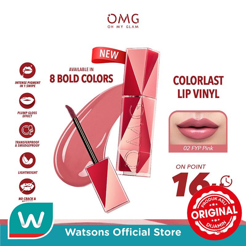 OMG Oh My Glam Colorlast Lip Vinyl 02 FYP Pink