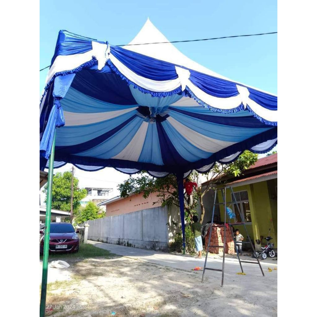 Plafon Tenda Pesta Dekorasi Elegan – Bahan Kain Rapi & Berkualitas